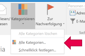 Outlook Kategorien Menü öffnen Outlook Kategorien-Menü öffnen