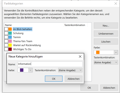 Outlook Kategorie erstellen Outlook Kategorie erstellen