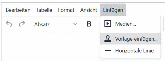 Vorlagen einfügen