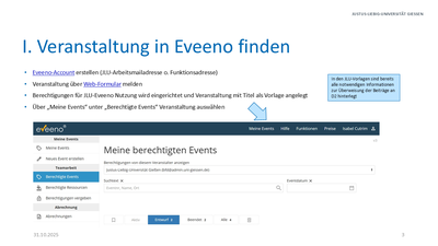 Folie: Veranstaltung in Eveeno finden