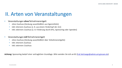 Folie: Arten von Veranstaltungen
