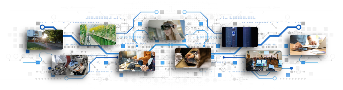 Digitalisierungsstrategie der JLU Gießen (Bild: Jeldrik Glaßl [mit Material von Sebastian Ringleb, Katarina Friese, Rolf Wegst, Lars Möller, Roland Duss und colourbox.de])