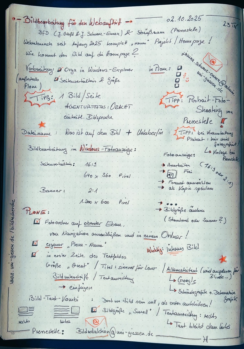 Sketchnote Bildbearbeitung für Webpage