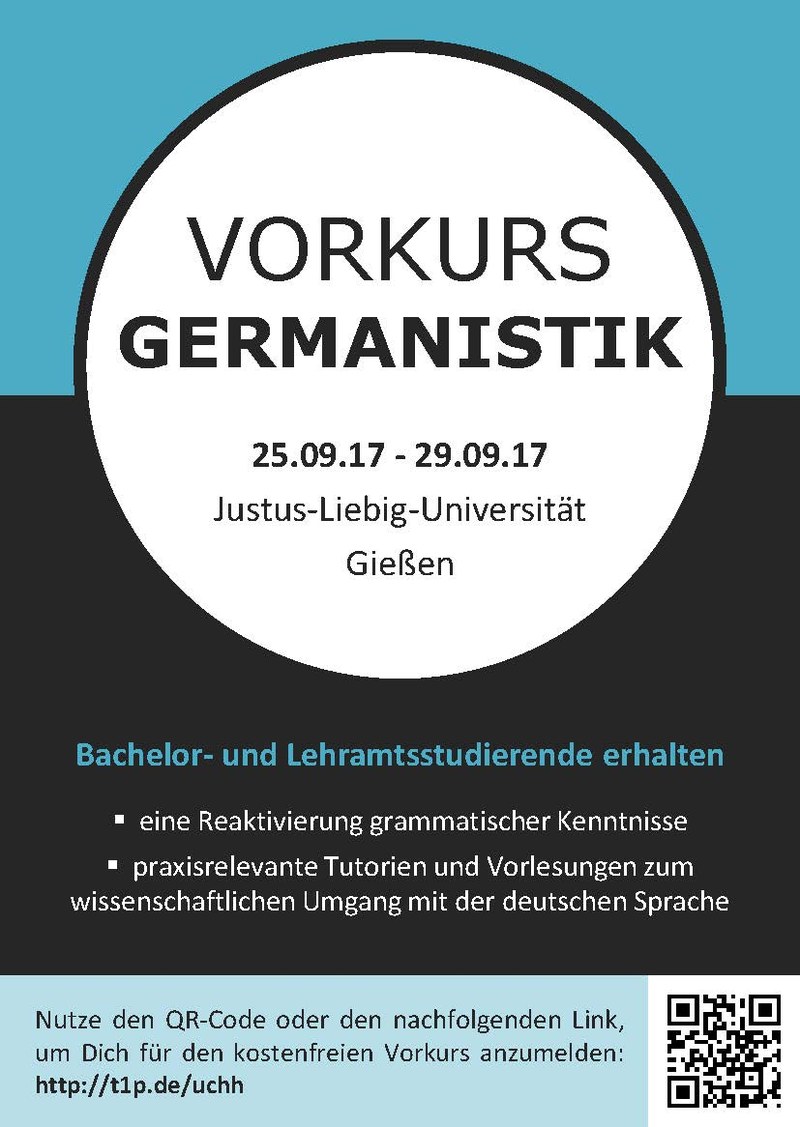 Vorkurs-Plakat: Germanistik WiSe 2017/18