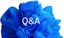 Ziergrafik: Blaue Wellen mit der Aufschrift Q&A.
