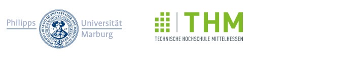 Die Logos der Justus-Liebig Universität Gießen, der Philipps-Universität Marburg und der Technischen Hochschule Mittelhessen