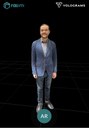 Simulation eines Mannes im virtuellen Raum, ein Avatar entsteht
