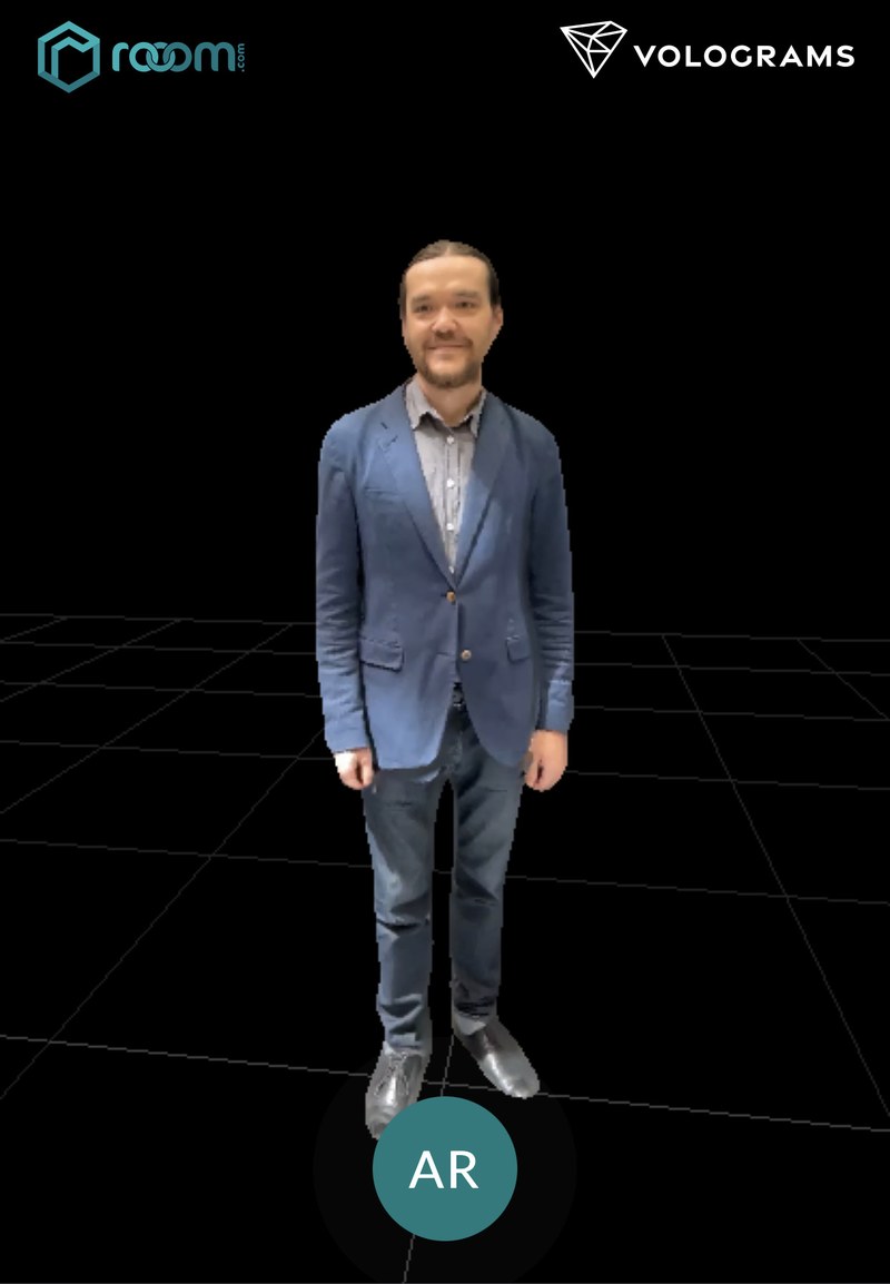 Simulation eines Mannes im virtuellen Raum, ein Avatar entsteht