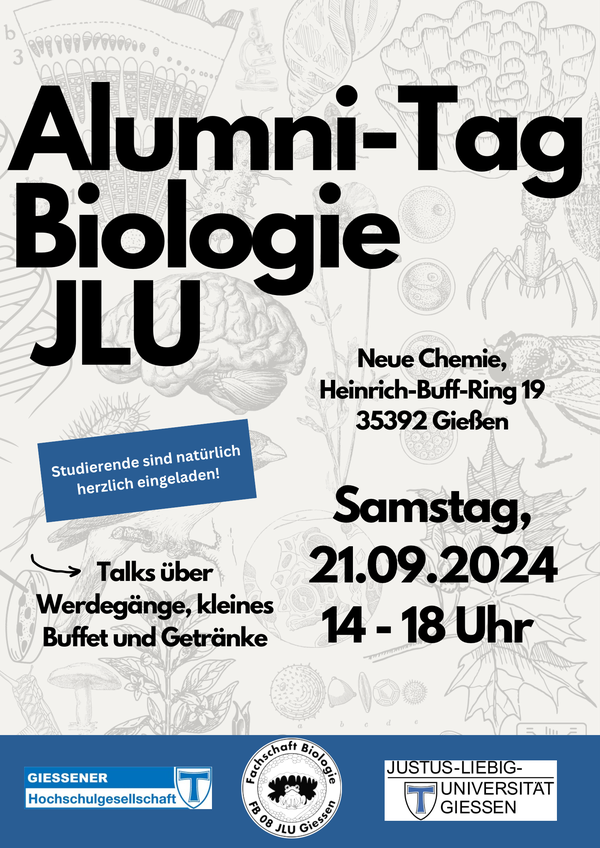 Poster Einladung zum Alumni-Tag Biologie am 21. September 2024