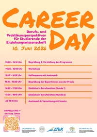 Career Day Erziehungswissenschaften 2026 Flyer zum Career Day Erziehungswissenschaften mit Programmpunkten