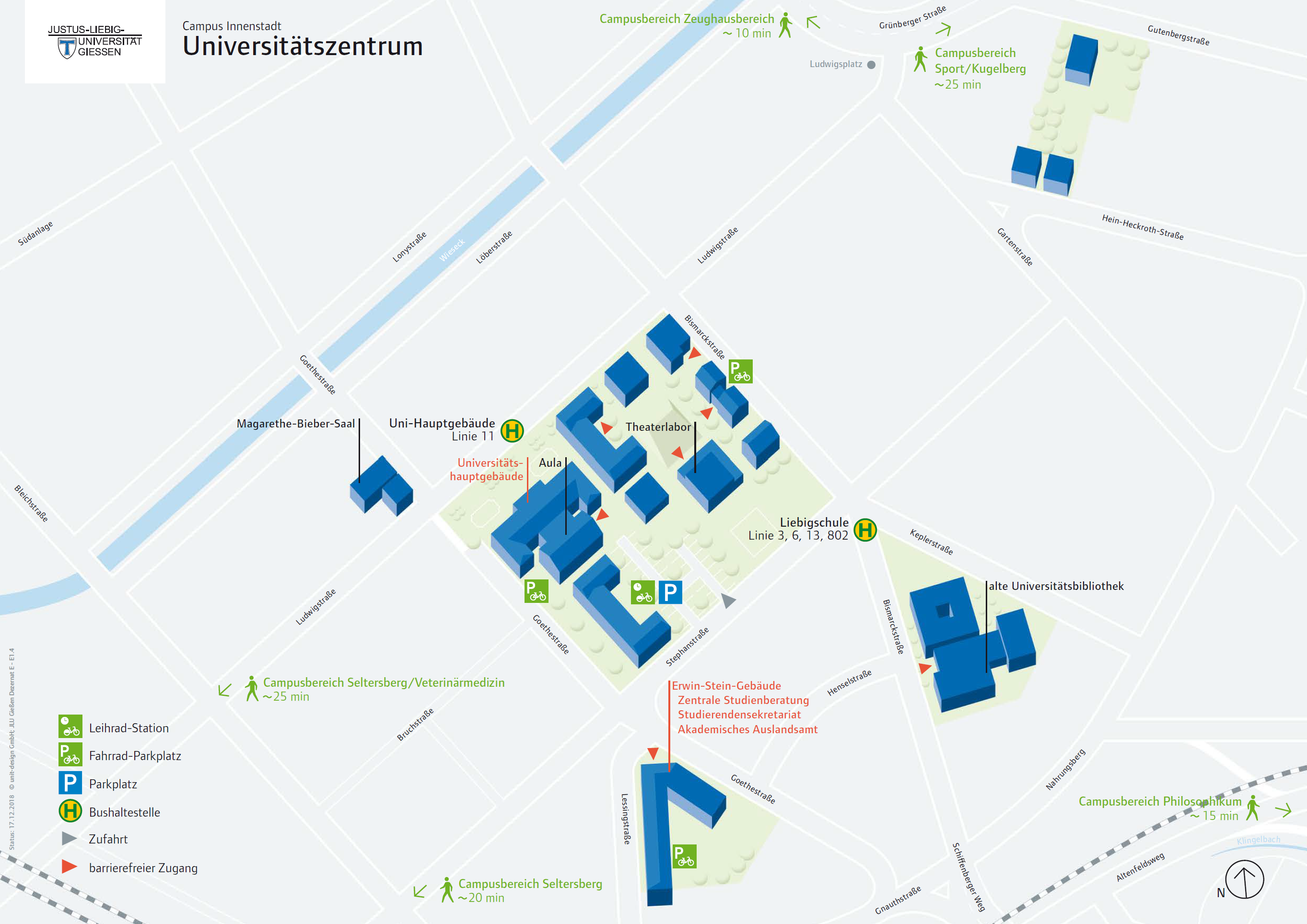 Lageplan Universitätszentrum