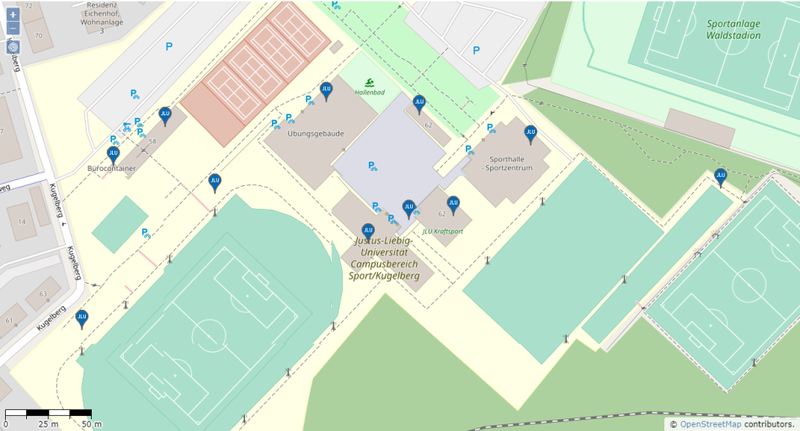 Lageplan JLUmaps Sport/Kugelberg