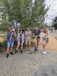 Das Team des Campusgartens „Liebig Garten – Grüne Pavillons“ am Seltersberg. Foto: Lisa Gehlen