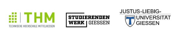 Logos Die Logos von THM, Studierendenwerk Gießen und JLU