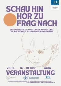 Plakat Titel der Veranstaltung mit einer Zeichnung eines Kindes