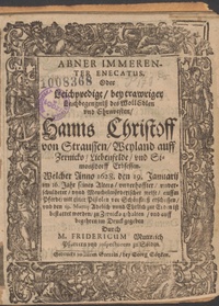 Sign. 1008368: Friedrich Mutreich: Abner Immerenter Enecatus. Alten Stettin: Georg Götzke 1628. – Bilder: Universitätsbibliothek Lodz