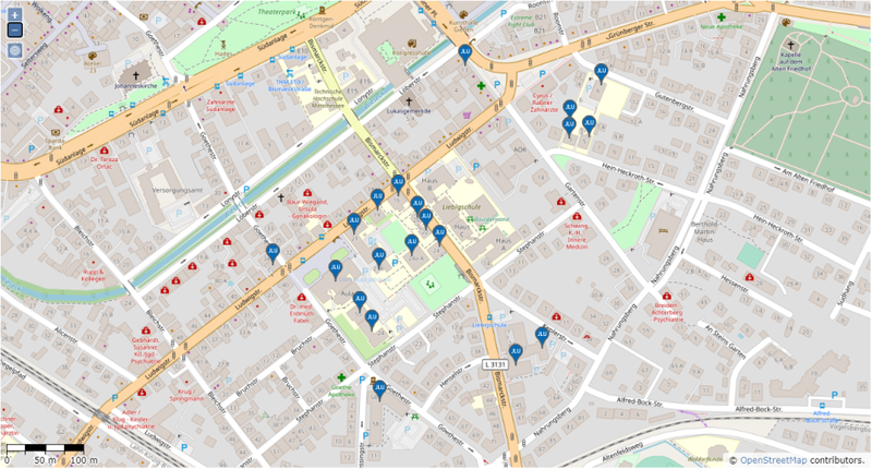 Site plan JLUmaps University Centre