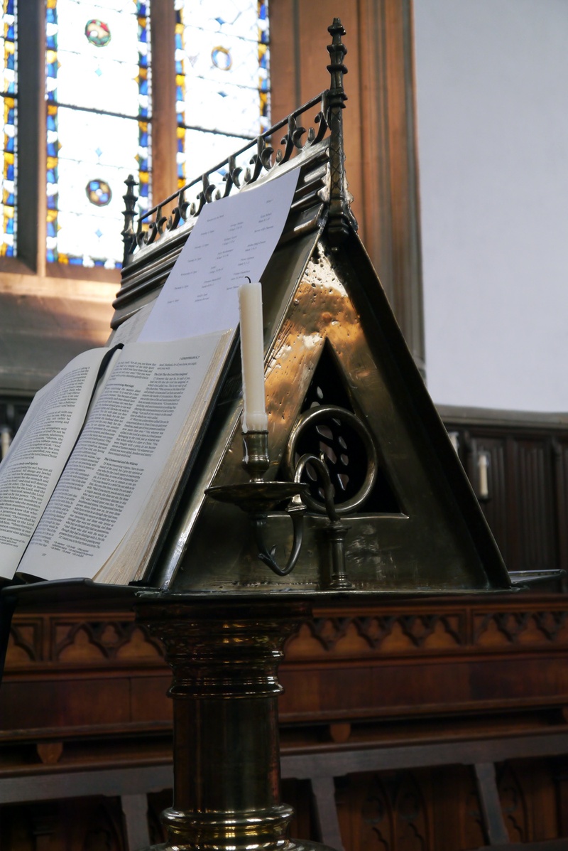 Oxford, Merton College: Lectern in the choir, donated by John Martock, 1504