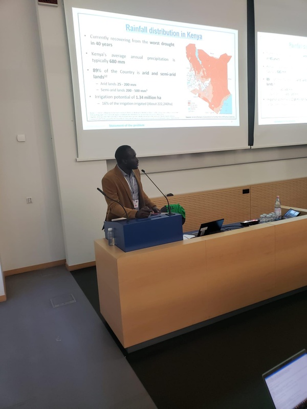 IPPAE scholarship holder Nixon Kiratu presenting his research
