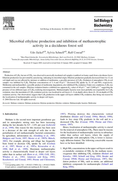 Ethylen Methanotrophic Activity 2004