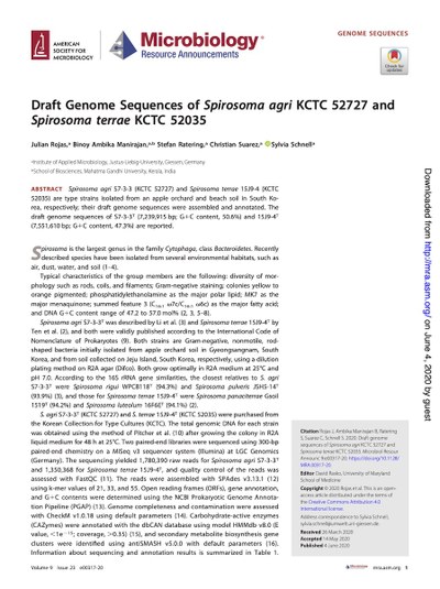 Spirosoma Genomes 2020