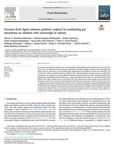 Frutans Agave microbiome children 2022