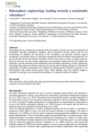 Rhizosphere engineering 2021