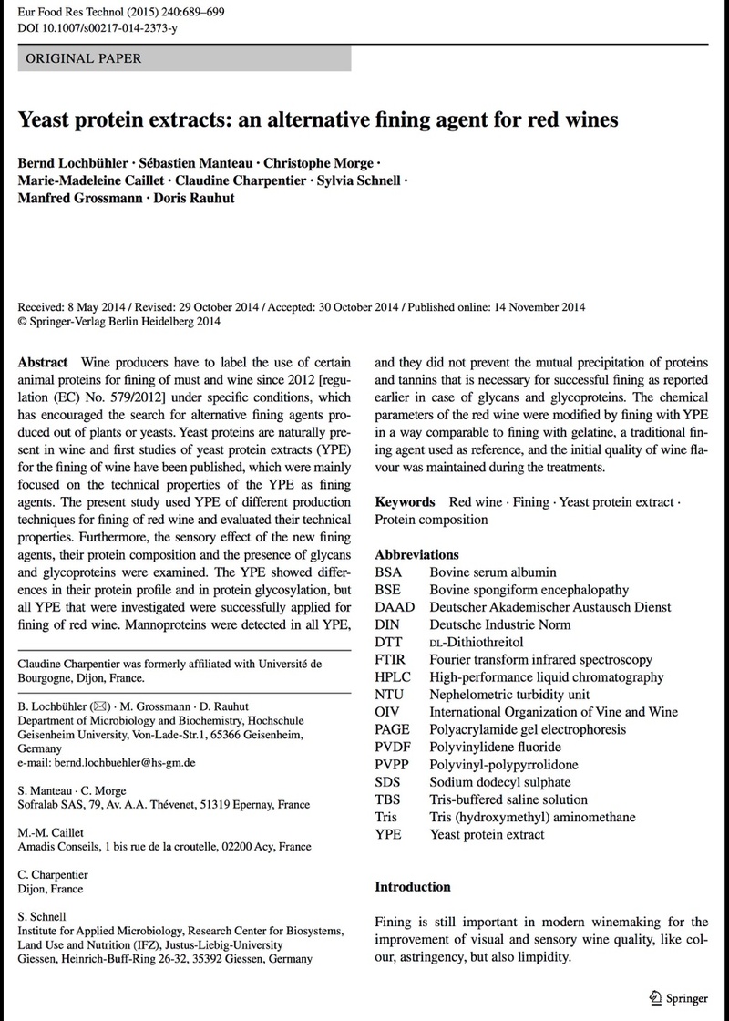 Yeast Protein Fining Agend 2015