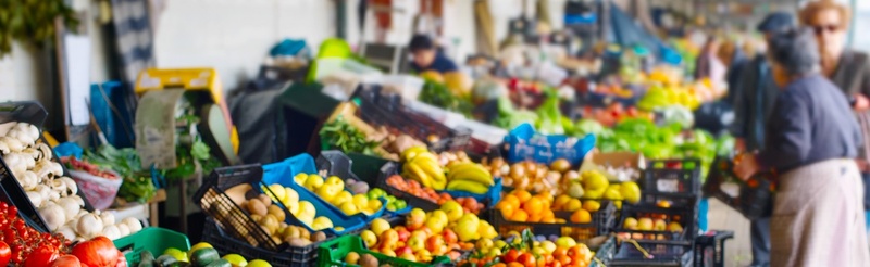 fruit and vegetables market stall