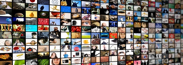 Photo: Image composed of many small screens with different contents