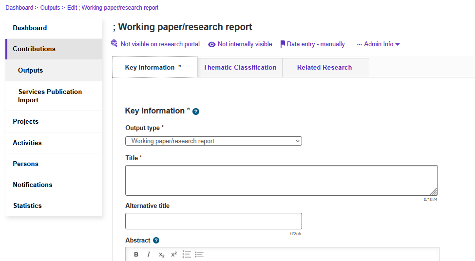 Change requests to university library