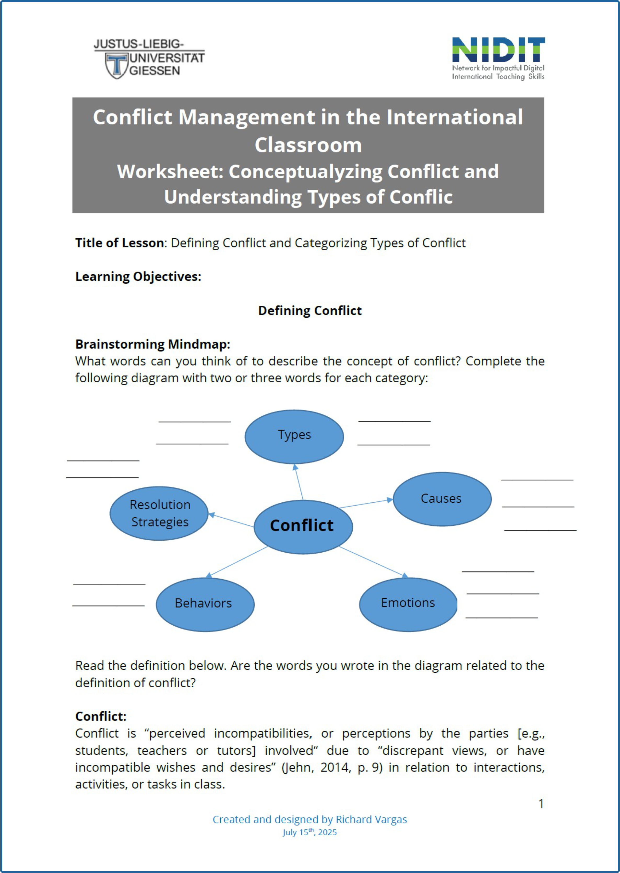 Conflict Management International Teaching Training