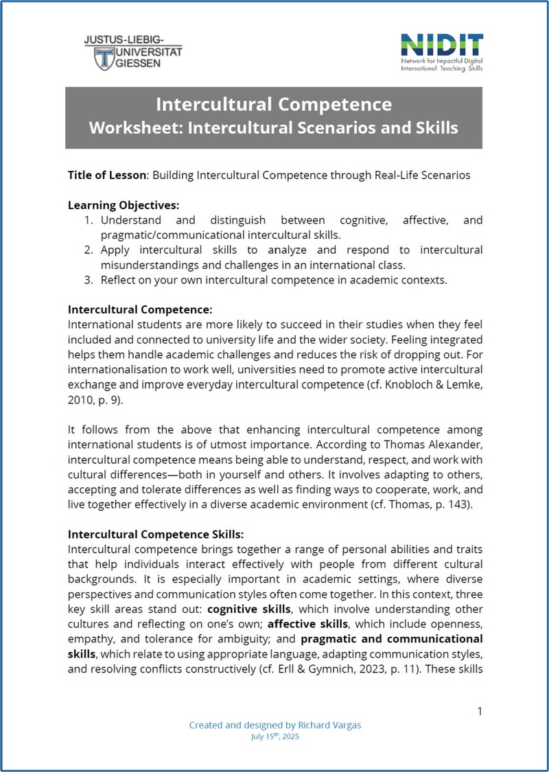 Intercultural Competence International Teaching Training