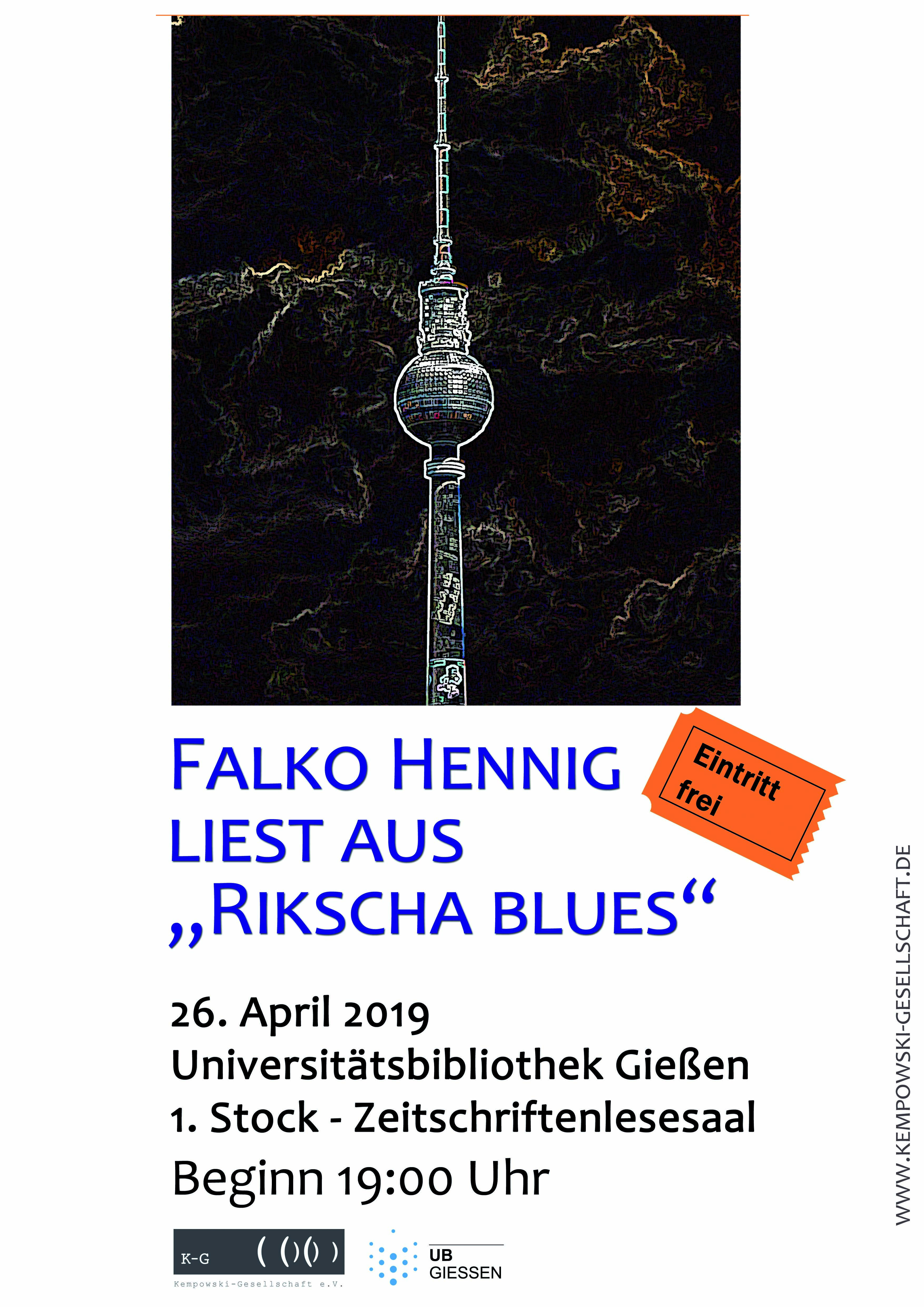 Plakat Falko Hennig liest