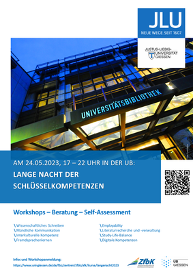 Lange Nacht der Schlüsselkompetenzen am 24. Mai von 17-22 Uhr in der UB